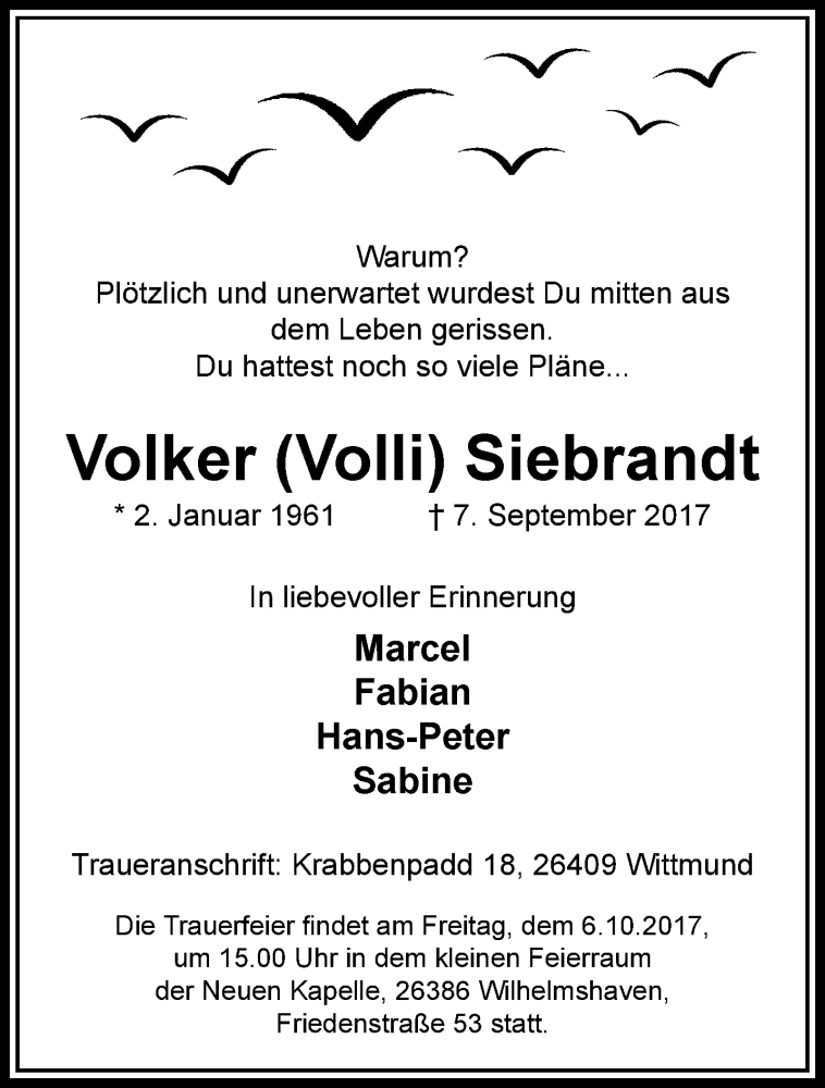  Traueranzeige für Volker Siebrandt vom 24.09.2017 aus trauer.extra-tipp-moenchengladbach.de