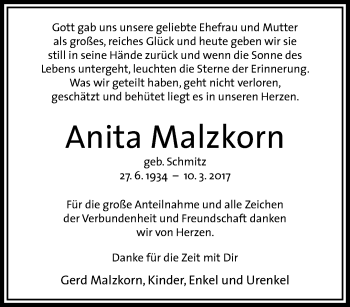 Traueranzeige von Anita Malzkorn von trauer.extra-tipp-moenchengladbach.de