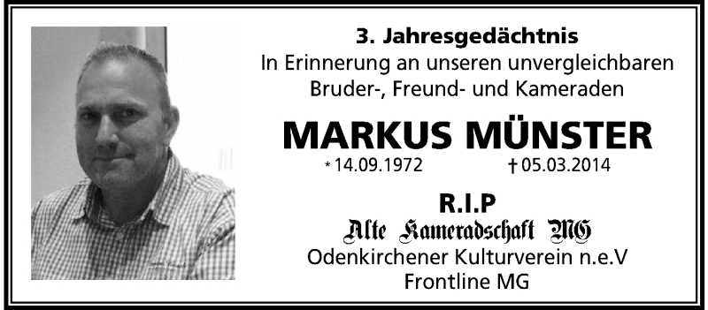  Traueranzeige für Markus Münster vom 12.03.2017 aus trauer.extra-tipp-moenchengladbach.de