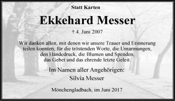 Traueranzeige von Ekkehard Messer von trauer.extra-tipp-moenchengladbach.de