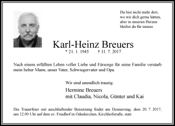 Traueranzeige von Karl-Heinz  Breuers von trauer.extra-tipp-moenchengladbach.de