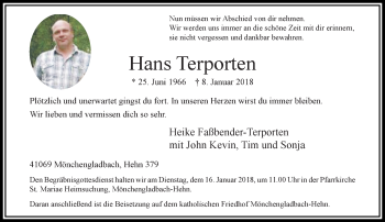 Traueranzeige von Hans Terporten von trauer.extra-tipp-moenchengladbach.de
