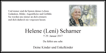 Traueranzeige von Helene Scharner von trauer.extra-tipp-moenchengladbach.de