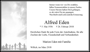 Traueranzeige von Alfred Eden von trauer.extra-tipp-moenchengladbach.de