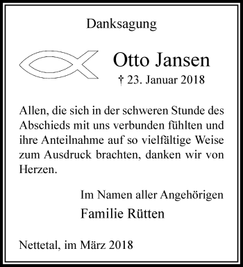 Traueranzeige von Otto Jansen von trauer.extra-tipp-moenchengladbach.de