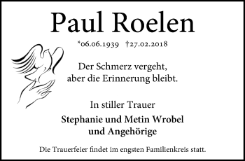 Traueranzeige von Paul Roelen von trauer.mein.krefeld.de