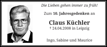 Traueranzeige von Claus Küchler von trauer.wuppertaler-rundschau.de