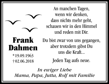 Traueranzeige von Frank Dahmen von trauer.mein.krefeld.de
