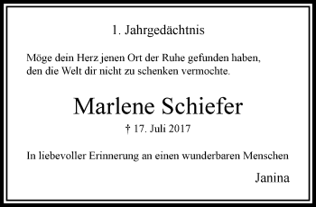 Traueranzeige von Marlene Schiefer von trauer.extra-tipp-moenchengladbach.de