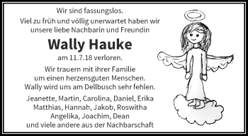 Traueranzeige von Wally Hauke von trauer.wuppertaler-rundschau.de