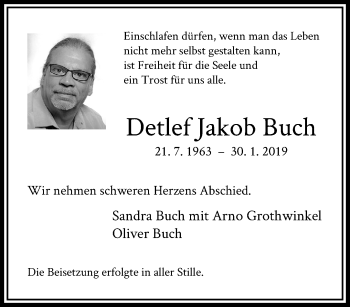 Traueranzeige von Detlef Jakob Buch von trauer.extra-tipp-moenchengladbach.de