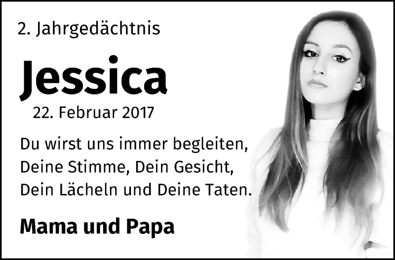  Traueranzeige für Jessica  vom 24.02.2019 aus trauer.mein.krefeld.de