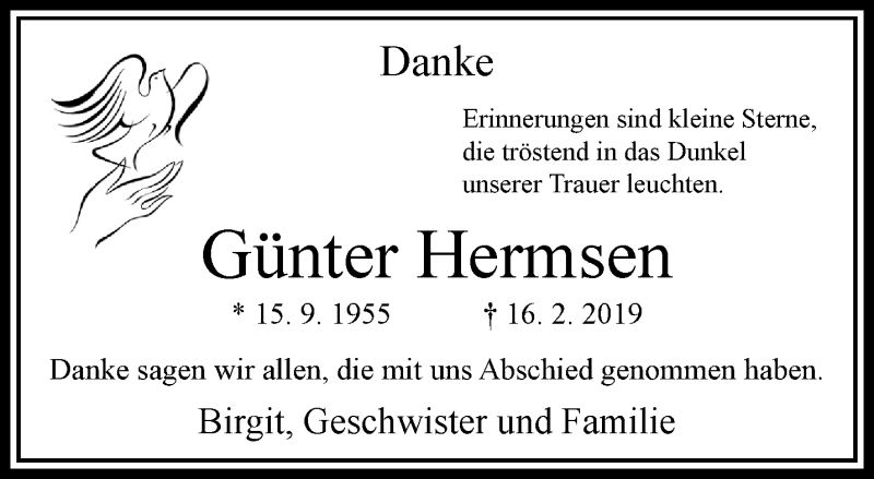  Traueranzeige für Günter Hermsen vom 31.03.2019 aus trauer.extra-tipp-moenchengladbach.de