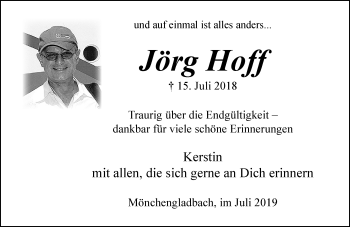 Traueranzeige von Jörg Hoff von trauer.extra-tipp-moenchengladbach.de