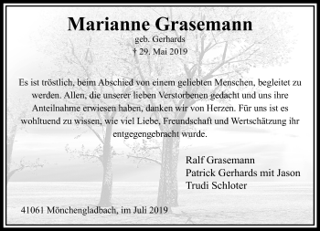 Traueranzeige von Marianne Grasemann von trauer.extra-tipp-moenchengladbach.de
