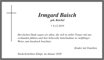 Traueranzeige von Irmgard Baisch von trauer.extra-tipp-moenchengladbach.de