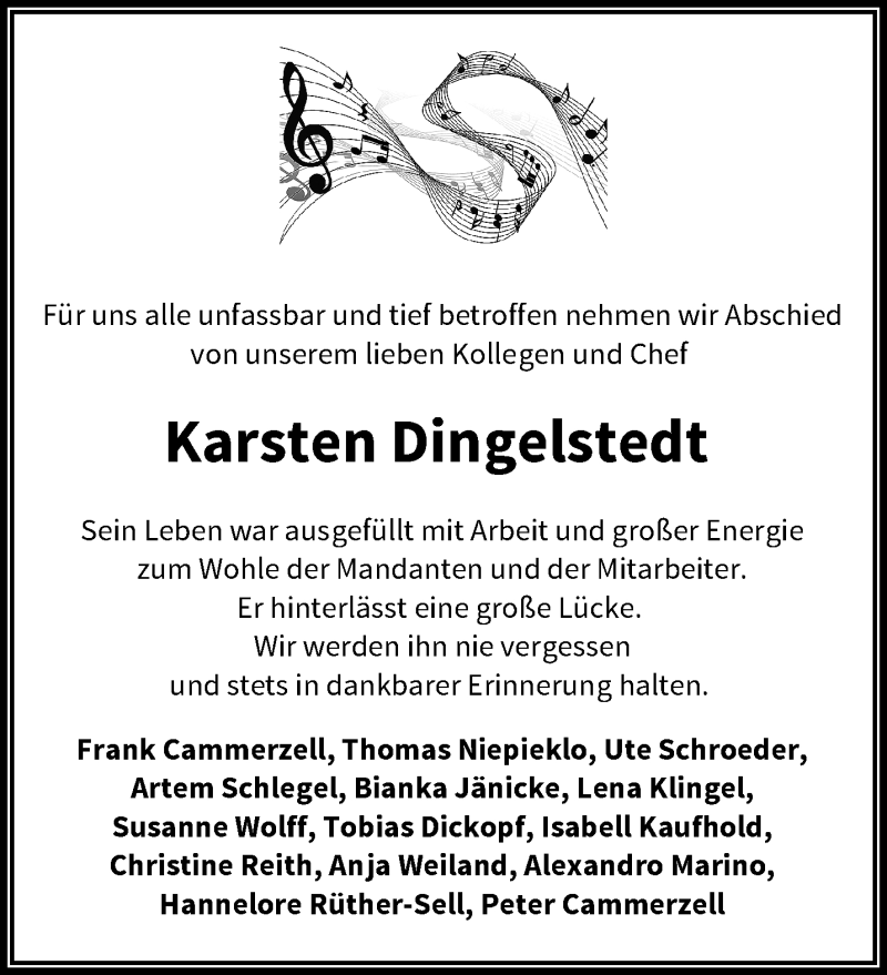  Traueranzeige für Karsten Dingelstedt vom 18.01.2020 aus trauer.wuppertaler-rundschau.de