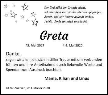 Traueranzeige von Greta Fetten von trauer.extra-tipp-moenchengladbach.de