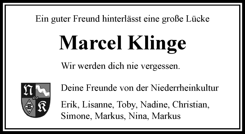  Traueranzeige für Marcel Klinge vom 01.03.2020 aus trauer.extra-tipp-moenchengladbach.de