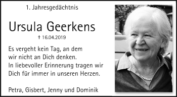 Traueranzeige von Ursula Geerkens von trauer.mein.krefeld.de