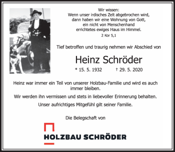 Traueranzeige von Heinz Schröder von trauer.extra-tipp-moenchengladbach.de