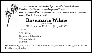 Traueranzeige von Rosemarie WilmsRosemarie von trauer.mein.krefeld.de
