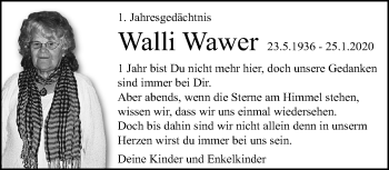 Traueranzeige von Walli Wawer von trauer.extra-tipp-moenchengladbach.de