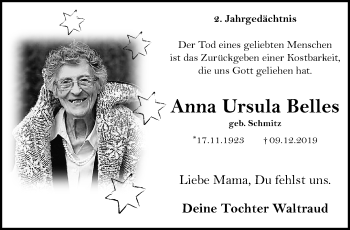 Traueranzeige von Anna Ursula Belles von trauer.mein.krefeld.de