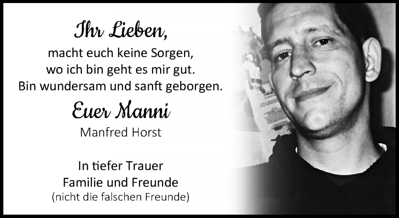  Traueranzeige für Manfred Horst vom 09.05.2021 aus trauer.extra-tipp-moenchengladbach.de