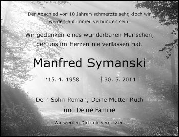 Traueranzeige von Manfred Symanski von trauer.wuppertaler-rundschau.de