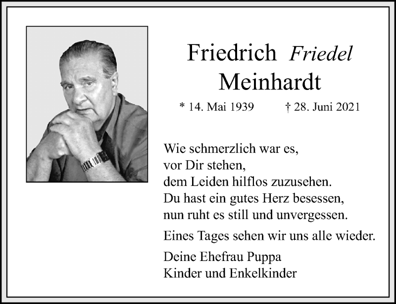  Traueranzeige für Friedrich Meinhardt vom 04.07.2021 aus trauer.extra-tipp-moenchengladbach.de