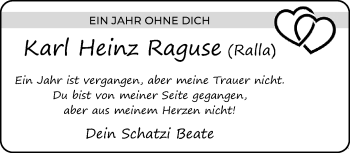 Traueranzeige von Karl Heinz Raguse von trauer.mein.krefeld.de