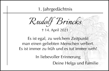 Traueranzeige von Rudolf Brincks von trauer.mein.krefeld.de