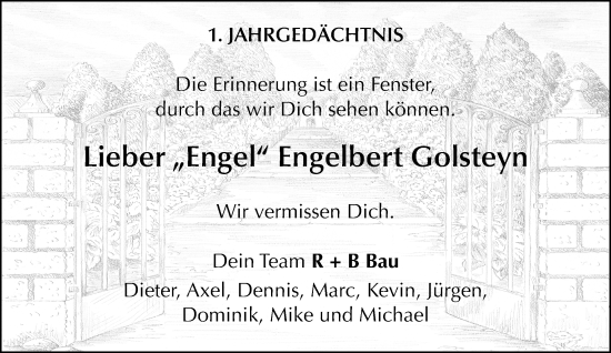Traueranzeige von Engelbert Golsteyn von trauer.mein.krefeld.de
