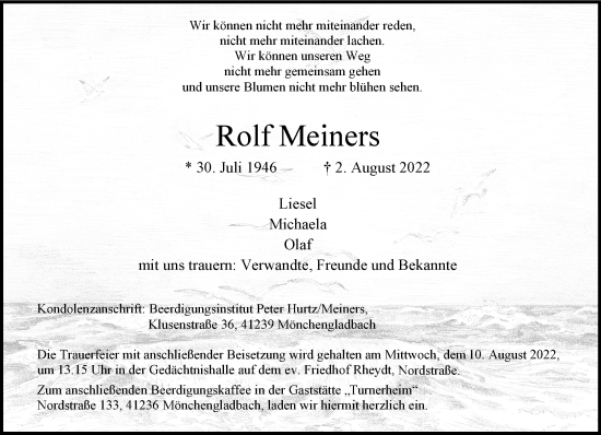 Traueranzeige von Rolf Meiners von trauer.extra-tipp-moenchengladbach.de