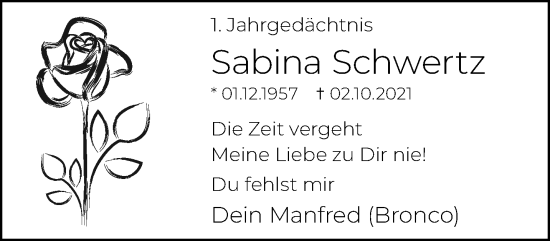 Traueranzeige von Sabine Schwertz von trauer.mein.krefeld.de