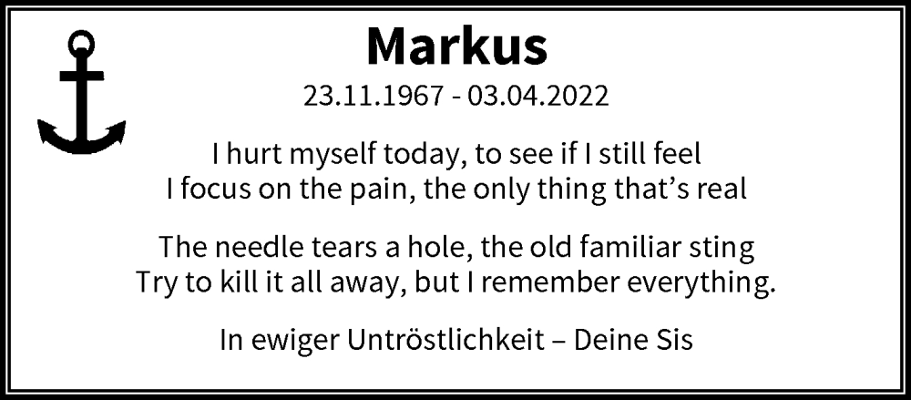  Traueranzeige für Markus Höveler vom 01.04.2023 aus trauer.wuppertaler-rundschau.de