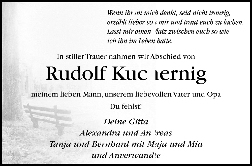  Traueranzeige für Rudolf Kuchernig vom 16.07.2023 aus trauer.mein.krefeld.de