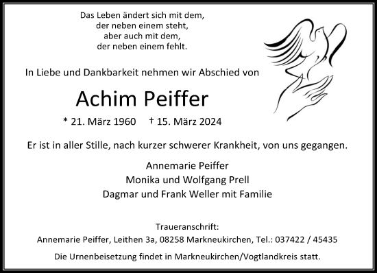 Traueranzeige von Achim Peiffer von trauer.extra-tipp-moenchengladbach.de