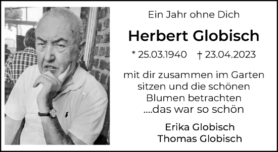 Traueranzeige von Herbert Globisch von trauer.extra-tipp-moenchengladbach.de