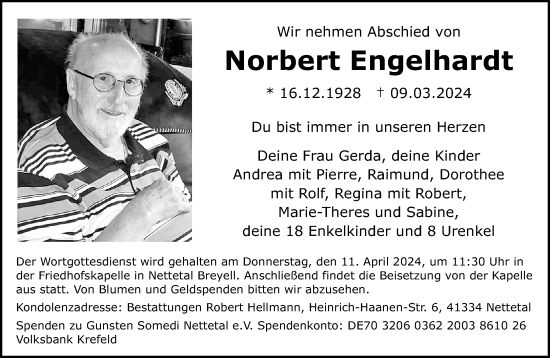 Traueranzeige von Norbert Engelhardt von trauer.extra-tipp-moenchengladbach.de