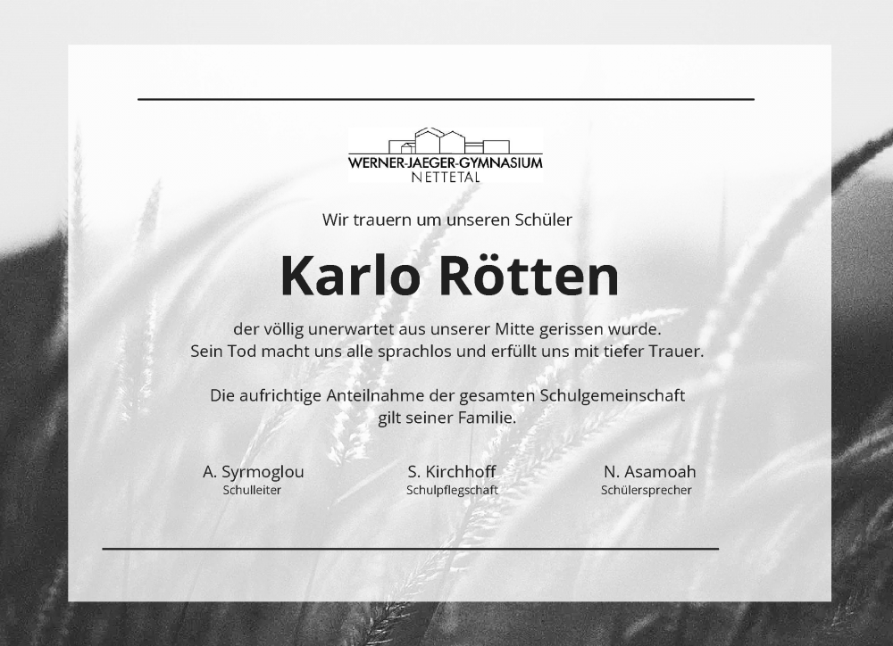  Traueranzeige für Karlo Rötten vom 07.07.2024 aus trauer.extra-tipp-moenchengladbach.de