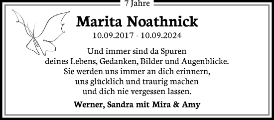 Traueranzeige von Marita Noathnick von trauer.extra-tipp-moenchengladbach.de