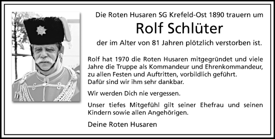 Traueranzeige von Rolf Schlüter von trauer.extra-tipp-moenchengladbach.de